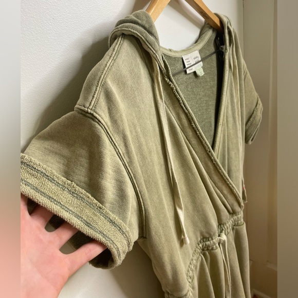 Anthropologie Saturday Sunday Olive Green Hooded Sweater Romper Women’s S - Picture 4 of 7